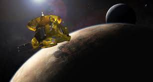 Pluto with New Horizons probe illustration